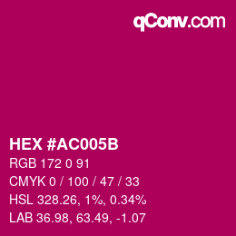 Color code: HEX #AC005B | qconv.com