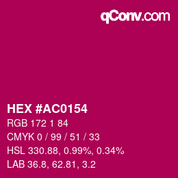 Color code: HEX #AC0154 | qconv.com