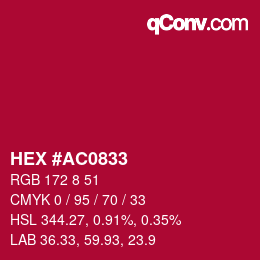 カラーコード: HEX #AC0833 | qconv.com