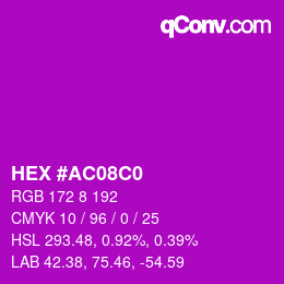 Color code: HEX #AC08C0 | qconv.com
