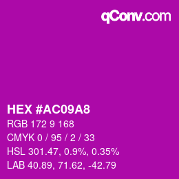 カラーコード: HEX #AC09A8 | qconv.com