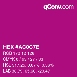 Color code: HEX #AC0C7E | qconv.com