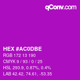 Color code: HEX #AC0DBE | qconv.com