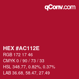 Color code: HEX #AC112E | qconv.com