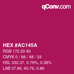 Código de color: HEX #AC145A | qconv.com