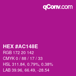 Color code: HEX #AC148E | qconv.com