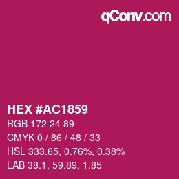 颜色代码: HEX #AC1859 | qconv.com