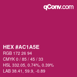 Farbcode: HEX #AC1A5E | qconv.com