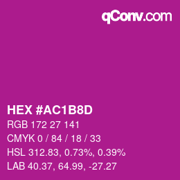 Color code: HEX #AC1B8D | qconv.com