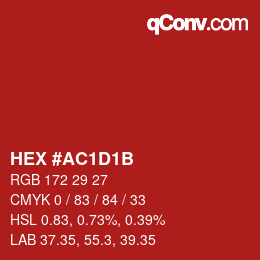Color code: HEX #AC1D1B | qconv.com