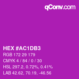 Color code: HEX #AC1DB3 | qconv.com