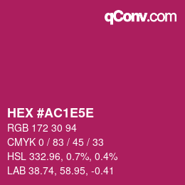 Farbcode: HEX #AC1E5E | qconv.com