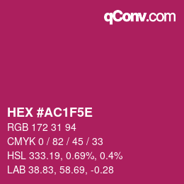 Color code: HEX #AC1F5E | qconv.com