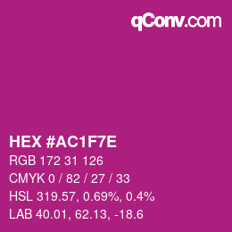 Color code: HEX #AC1F7E | qconv.com