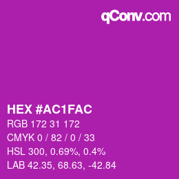 Color code: HEX #AC1FAC | qconv.com