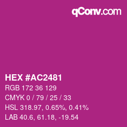 カラーコード: HEX #AC2481 | qconv.com