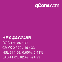 カラーコード: HEX #AC248B | qconv.com