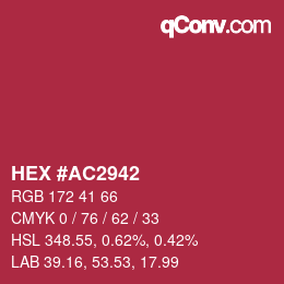 Color code: HEX #AC2942 | qconv.com