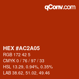 Color code: HEX #AC2A05 | qconv.com