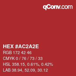 Color code: HEX #AC2A2E | qconv.com