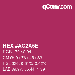 Color code: HEX #AC2A5E | qconv.com