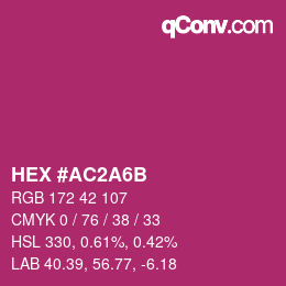 Color code: HEX #AC2A6B | qconv.com