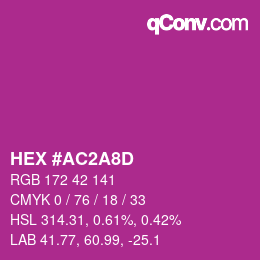 Color code: HEX #AC2A8D | qconv.com