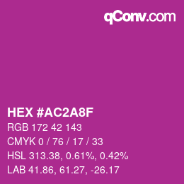 Color code: HEX #AC2A8F | qconv.com