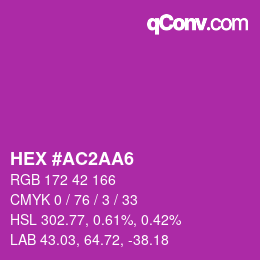 Color code: HEX #AC2AA6 | qconv.com
