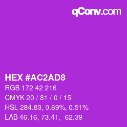 カラーコード: HEX #AC2AD8 | qconv.com