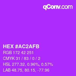 Color code: HEX #AC2AFB | qconv.com