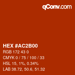 Color code: HEX #AC2B00 | qconv.com