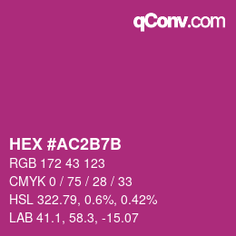 Color code: HEX #AC2B7B | qconv.com
