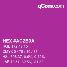 Color code: HEX #AC2B9A | qconv.com