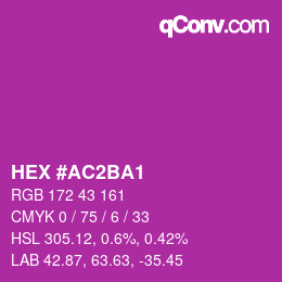 カラーコード: HEX #AC2BA1 | qconv.com