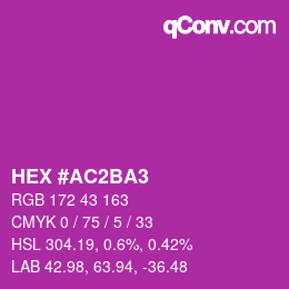 颜色代码: HEX #AC2BA3 | qconv.com