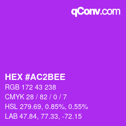 颜色代码: HEX #AC2BEE | qconv.com