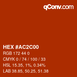 Color code: HEX #AC2C00 | qconv.com