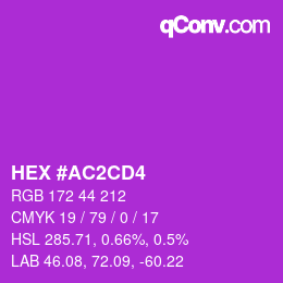Color code: HEX #AC2CD4 | qconv.com
