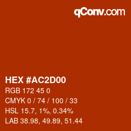 Color code: HEX #AC2D00 | qconv.com