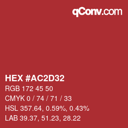 Color code: HEX #AC2D32 | qconv.com