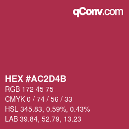 カラーコード: HEX #AC2D4B | qconv.com