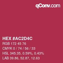 Color code: HEX #AC2D4C | qconv.com