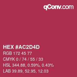 Color code: HEX #AC2D4D | qconv.com