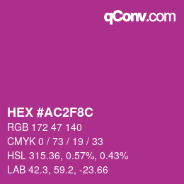 Color code: HEX #AC2F8C | qconv.com