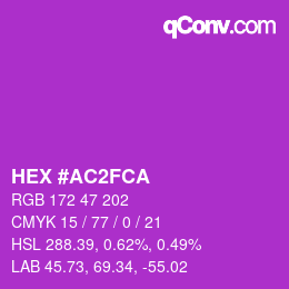 Color code: HEX #AC2FCA | qconv.com