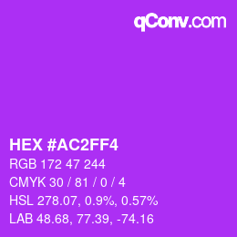 Color code: HEX #AC2FF4 | qconv.com