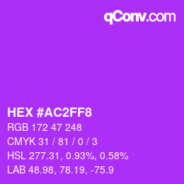 カラーコード: HEX #AC2FF8 | qconv.com