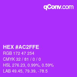 Color code: HEX #AC2FFE | qconv.com
