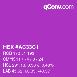 カラーコード: HEX #AC33C1 | qconv.com